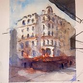 My project for course: Architectural Sketching with Watercolor and Ink. Sketching, Drawing, Watercolor Painting, Architectural Illustration, Sketchbook & Ink Illustration project by craig.pickles007 - 05.01.2024