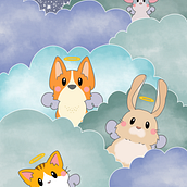 Cute Angels. Digital Illustration project by Luisa Henao Hoyos - 05.03.2024