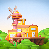 My project for course: Modeling a Colorful 3D World in Cinema 4D and Redshift. Un proyecto de 3D, Ilustración digital, Modelado 3D y Diseño 3D de Adel Bakir - 04.05.2024