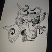 Mi proyecto del curso: Ilustración de tatuajes blackwork desde cero. Projekt z dziedziny Trad, c, jna ilustracja,  R, sunek, Ilustracja c, frowa, Projektowanie tatuaż, R, sunek c i frow użytkownika Diana Uzcategui - 03.05.2024