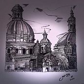 Catedral de la Inmaculada Concepción de Cuenca - Ecuador Detailed Architectural Illustration with Realism and Richness Ein Projekt aus dem Bereich Architektur, Skizzenentwurf, Zeichnung, Realistische Zeichnung und Architektonische Illustration von Argenis Gil - 04.06.2024
