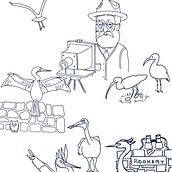 Photographer and his friends. Un proyecto de Ilustración tradicional y Pintura de Pamela Gudas - 04.05.2024