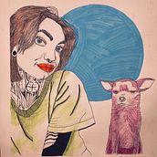Mój projekt z kursu: Rysunek z wykorzystaniem technik kreskowania i drippingu. Character Design, Fine Arts, Painting, Watercolor Painting, Portrait Drawing, and Artistic Drawing project by Karo - 05.05.2024