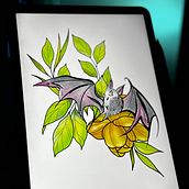 blind bat . Design, Ilustrație tradițională și Design tatuaj de Andrea Skl - 05.06.2024