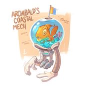 Archibald's Coastal Mech - Character Design. Traditional illustration, Character Design, Digital Illustration, Digital Drawing, and Digital Painting project by Uros Savic - 05.06.2024