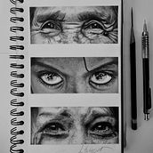 Desenho realista Olhares . Un proyecto de Dibujo, Dibujo a lápiz, Dibujo de Retrato y Dibujo realista de Lucas Scárdua - 06.05.2024