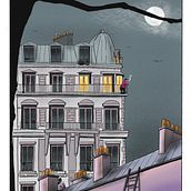 Mon projet du cours : Paris- Montmartre , de nuit . Un proyecto de Ilustración tradicional, Bocetado, Ilustración digital, Pintura digital y Sketchbook de Guillaume MARCHAND - 01.05.2024