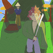 Mi proyecto del curso: Oni el samurai valiente . Traditional illustration, Character Design, Comic, Digital Illustration, and Manga project by catherinepe137 - 05.05.2024