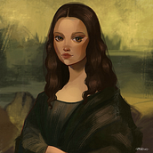 Portrait of Mona Lisa in my style | Master study. Digital Illustration, and Digital Painting project by Veljko Matković - 05.08.2024