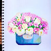Ramos de flores. Traditional illustration, Fine Arts, and Drawing project by Viviana Ortega - 05.08.2024