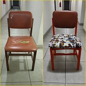 Restauración y tapizado de sillas, Silla Cómics. Design, Arts, and Crafts project by Jocelyn Barrios Trarupil - 02.01.2022