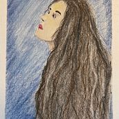 Jeune femme regardant au loin. Un proyecto de Dibujo a lápiz y Dibujo de Retrato de Anne Marsan - 10.05.2024