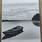 Charcoal Boat. Drawing project by Jitendra Agrawal - 05.10.2024