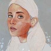 Mein Abschlussprojekt für den Kurs: Illustriertes Porträt mit Aquarell. Traditional illustration, Fine Arts, Painting, Drawing, Watercolor Painting, Portrait Drawing, and Artistic Drawing project by f.thilker - 05.11.2024