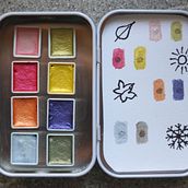 My project for course: Handmade Metallic Watercolors. Un progetto di Artigianato, Belle arti, Pittura, Pittura ad acquerello e Teoria del colore di Denise DESENEPART - 12.05.2024
