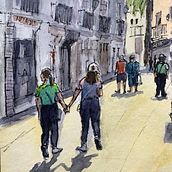 Mi proyecto del curso: Sketching urbano: dibuja tu ciudad en movimiento. Traditional illustration, Sketching, Drawing, Watercolor Painting, Architectural Illustration, and Sketchbook project by maribel_arufe - 05.11.2024