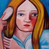 Ragazza che si petttina. Traditional illustration project by andrea_corradi2018 - 05.13.2024