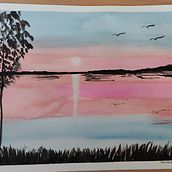 Mój projekt z kursu: Oniryczne pejzaże akwarelą: maluj światłem. Painting, and Watercolor Painting project by Magdalena Wawrynowicz - 05.13.2024