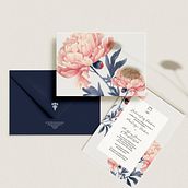 Wedding invitation - Floral inspired Regency era . Projekt z dziedziny Br, ing i ident, fikacja wizualna, W, darzenia, Projektowanie graficzne, Projektowanie materiałów biurow i ch użytkownika Binta Embalo - 01.05.2024