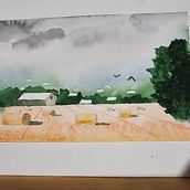 My project for course: Watercolor Landscapes: Experimental Tools and Techniques. Fine Arts, Painting, and Watercolor Painting project by Piotr Bodnar - 05.15.2024
