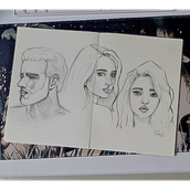 Sketchbook de retrato: explora el rostro humano (@mooneclipse_studio). Sketching, Drawing, Portrait Drawing, Artistic Drawing, and Sketchbook project by María - 05.13.2024