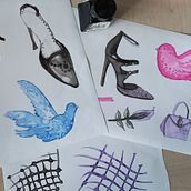 My project for course: Watercolor Fashion Illustration: Silhouette, Color and Flow. Traditional illustration, Watercolor Painting, and Fashion Illustration	 project by tpafitisart - 05.16.2024