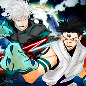 GOJO X SUKUNA. Ilustração digital, e Desenho digital projeto de Renan Sorge - 05.04.2024