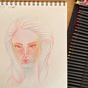 Mi proyecto del curso: Dibujo de retratos llamativos con lápices de colores. Drawing, Portrait Drawing, Sketchbook, and Colored Pencil Drawing project by Angelica Aristizabal - 05.18.2024