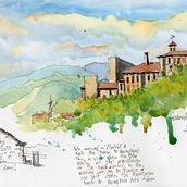 My project for course: Watercolor Travel Journal. Traditional illustration, Watercolor Painting, Architectural Illustration, and Sketchbook project by Bill Struth - 06.09.2024