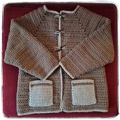 Top-Down Crochet Cardigan with Pockets. Fashion Design, Fiber Arts, DIY, Crochet, and Textile Design project by Hermien Pellissier - 05.19.2024