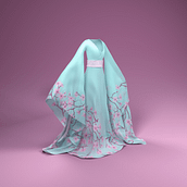Japanese Dress. 3D, 3D Modeling, and 3D Design project by Cristina Pelayo Álvarez - 01.25.2024
