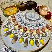 Embroidery using natural materials and food dyes. Embroider project by Sarah Taftaf - 05.20.2024