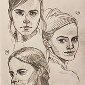 Mi proyecto del curso: Cuaderno de retratos a línea con grafito. Fine Arts, Sketching, Drawing, Portrait Drawing, and Sketchbook project by Lucía Ch - 05.20.2024