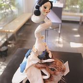 Rokurokubi. Een project van Art to, Beeldhouwwerk, Naaldvilten,  Beeldende kunst, Textielontwerp y Borduurwerk van Belén Saa - 03.03.2024