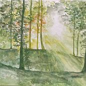 Mein Abschlussprojekt für den Kurs: Verträumte Aquarell-Landschaften: Halte Licht fest. Pintura, e Pintura em aquarela projeto de Ruth Von Gostomski - 21.05.2024