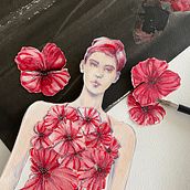 My project for course: Creative Fashion Illustration Techniques. Un proyecto de Ilustración tradicional y Collage de Sandra Joachim - 23.05.2024