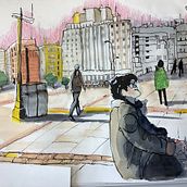 My project for course: Urban Sketching: Capture Your City in Motion. Traditional illustration, Sketching, Drawing, Watercolor Painting, Architectural Illustration, and Sketchbook project by Patty Bartlett - 05.22.2024