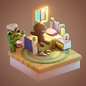 Diorama Quarto Cute. Un progetto di Modellazione 3D, Progettazione 3D e Animazione 3D di Massashi3d massashi3d@gmail.com - 23.05.2024