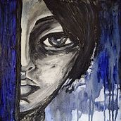 Reflejo de un Alma Perdida. Fine Arts, Painting, Creativit, Artistic Drawing, Portrait Drawing, Acr, and lic Painting project by Daniela Souto - 04.04.2023