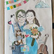 My project for course: Playful Illustration with Watercolor & Colored Pencils. Een project van Traditionele illustratie, Schilderij, Aquarelschilderen,  Portrettekening y Tekenen met kleurpotloden van checheyeah - 28.05.2024