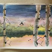 My project for course: Atmospheric Landscapes in Watercolor . Fine Arts, Painting, and Watercolor Painting project by Fatma A. Motaal - 05.28.2024