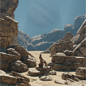 Renderização final. Homem no deserto.. 3D, Digital Illustration, and 3D Design project by mathiasrodrigo0 - 05.27.2024