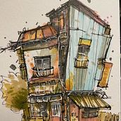 Mój projekt z kursu: Rysunek architektoniczny: kolor i artystyczna ekspresja. Sketching, Drawing, Architectural Illustration, Sketchbook & Ink Illustration project by jarek_hennig - 05.30.2024