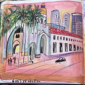 My project for course: Urban Sketching: Capture Your City in Motion. Traditional illustration, Sketching, Drawing, Watercolor Painting, Architectural Illustration, and Sketchbook project by Claudia Marie Chavez Estrada - 04.25.2024