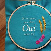 Broderie personnalisée pour une demande de temoin de mariage. Un projet de Artisanat, Créativité, Broderie, Décoration , et DIY de Cendrilène - 31.05.2024