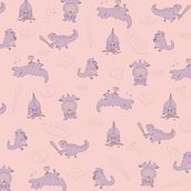 Pattern ilustrado de Dragón. Een project van Patroonontwerp van Agustina Riccio - 31.05.2024