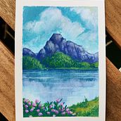 My project for course: Landscape Painting with Gouache for Beginners. Un progetto di Belle arti, Pittura, Illustrazione naturalistica e Pittura gouache di Bhavya Kumar - 01.06.2024