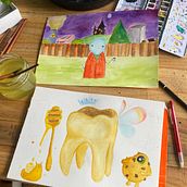 Bert & The Wisdom Tooth Fairy. Watercolor Painting project by caitlin_burke - 06.02.2024