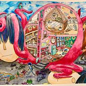 My project for course: Surreal Illustration with Watercolor and Ink. Traditional illustration, Fine Arts, Painting, Drawing, and Watercolor Painting project by Yuko Okuya - 05.30.2024