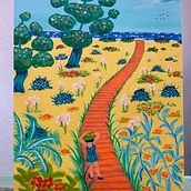Mi proyecto del curso: Pintura acrílica paso a paso: crea paisajes increíbles. Traditional illustration, Painting, Acr, lic Painting, and Sketchbook project by Hermy La Hormiga - 06.02.2024